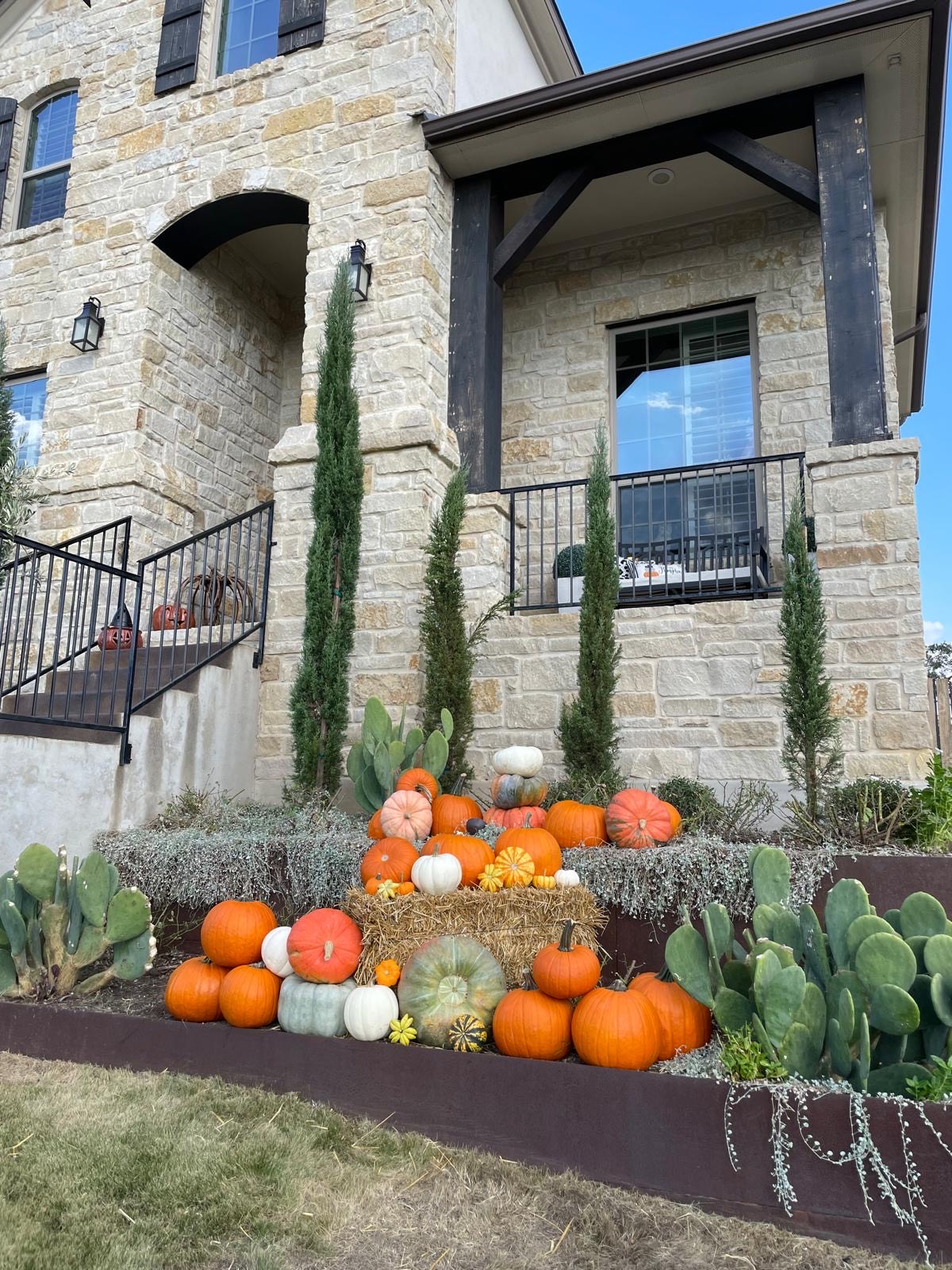 pumpkin porch décor Austin