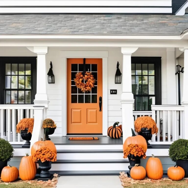 How to Decorate Porch with Pumpkins